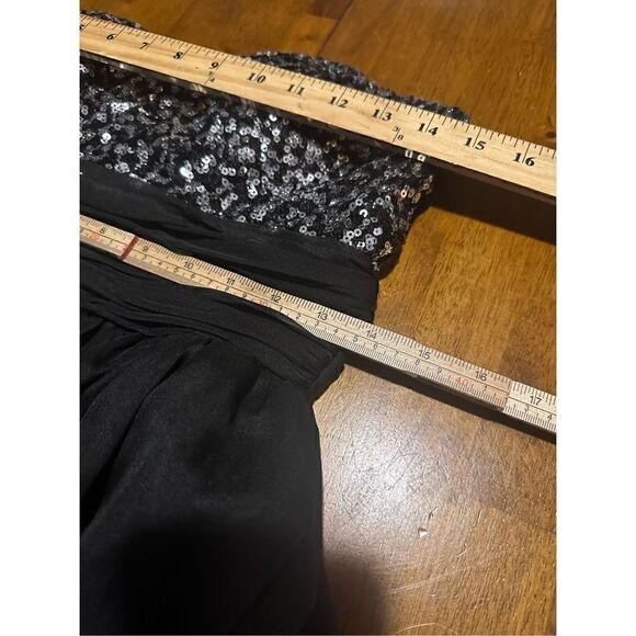 Cindy USA Womens Black and Silver Sequin Strapless Skater Formal Dress Size S - Picture 8 of 10